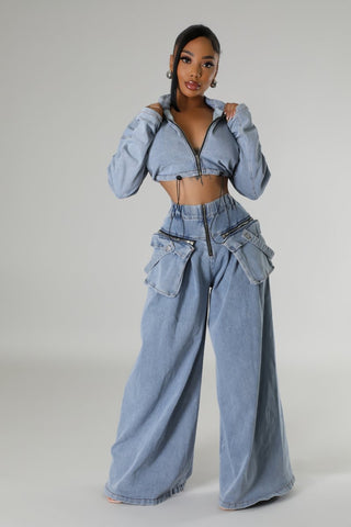 The Ultimate Denim Cargo Pants Set