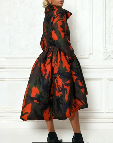 Empress Camo Flare Coat Dress