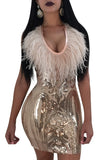Sequin and Fur Dress