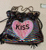 Sequin Pink Heart Handbag