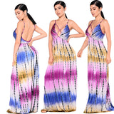 Pink and Blue Tie Dyed Maxi